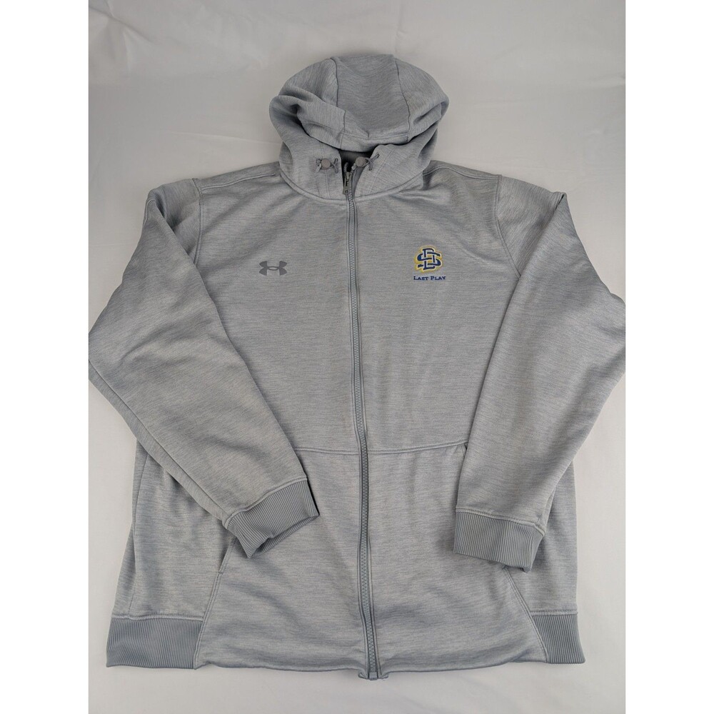 Mens L Team Issue South Dakota State Jackrabbits Full Zip Warmup SDSU Zipper UA